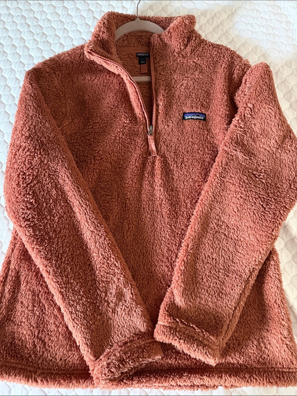 Patagonia Teddy Fleece Quarter-Zip Jacket in Dusty Rose